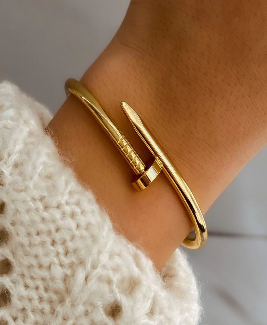 Gold Plated Nail Bracelet