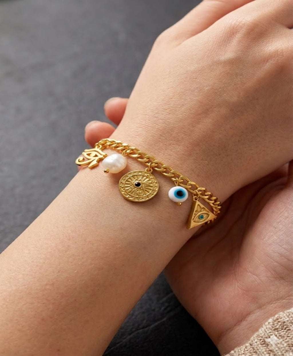Evil eye charm bracelet
