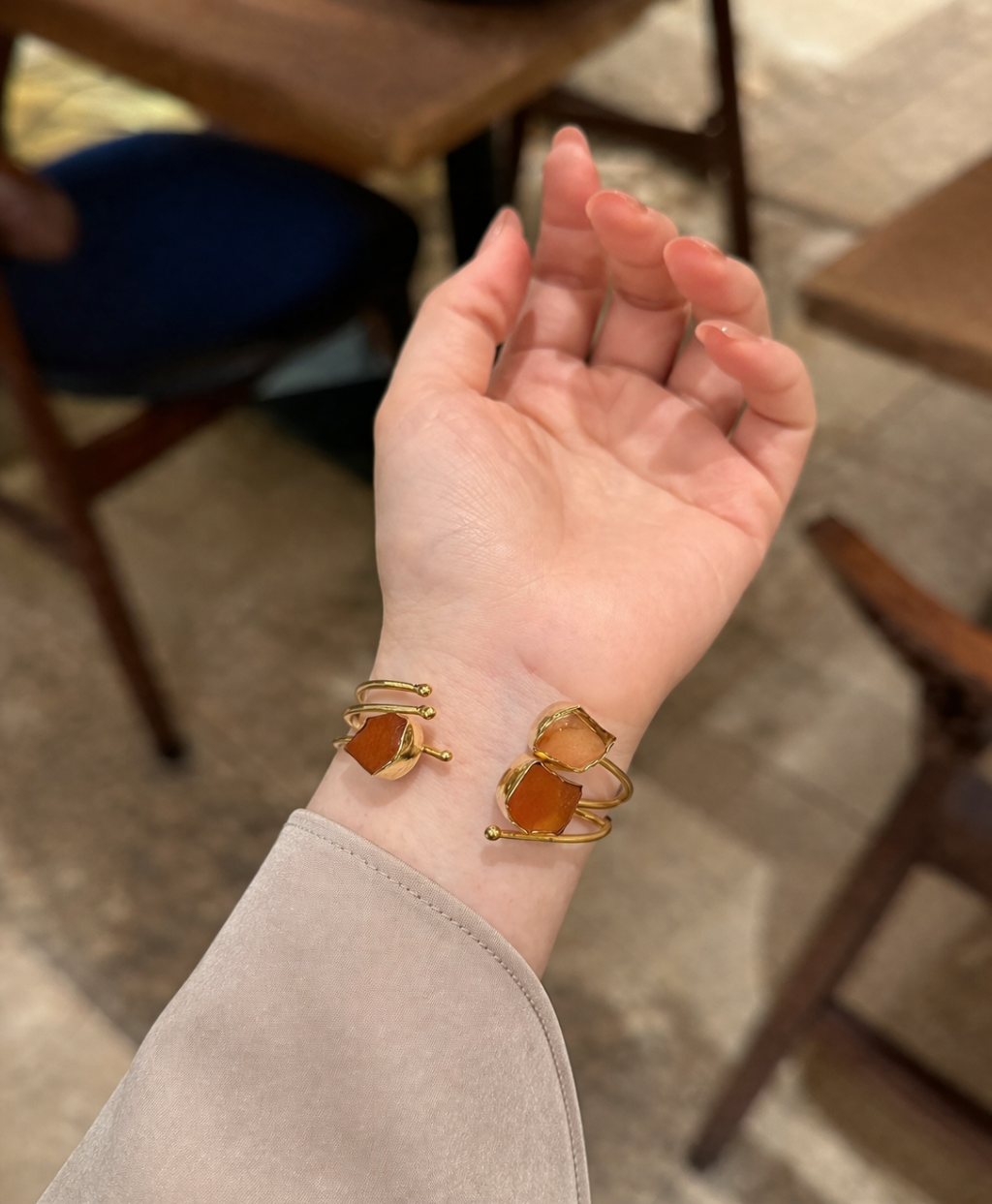 Natural stone adjustable cuff