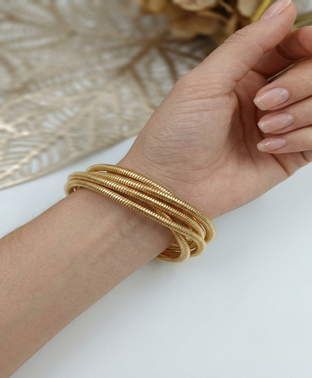 Gold snake chain bracelet