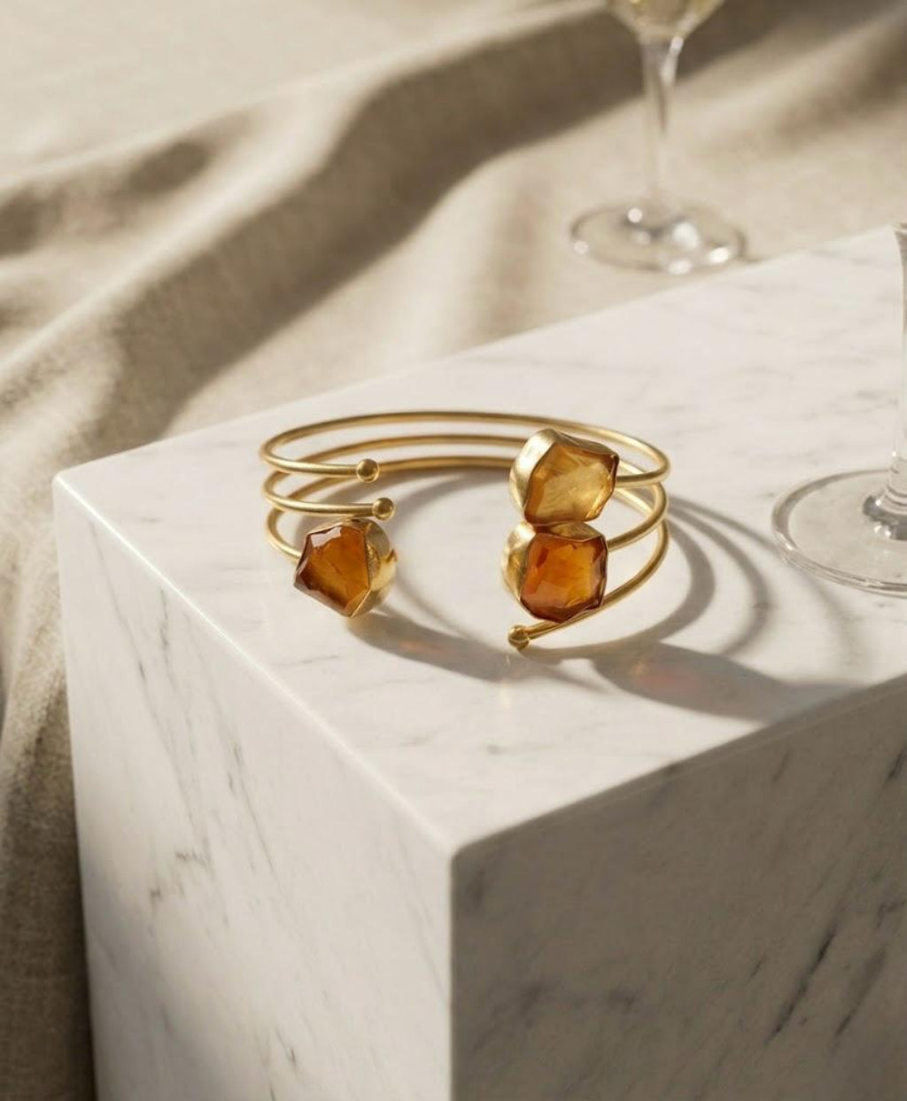 Natural stone adjustable cuff