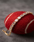 Gold tone Emerald cut tennis bracelet