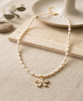 Pearl Bloom Necklace in gold tone